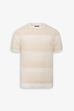 T-shirt riga degradè sabbia