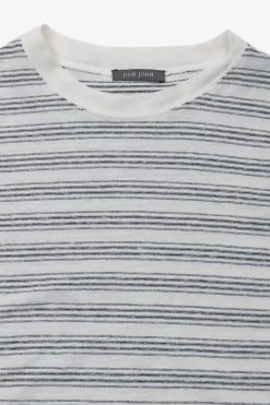 T-shirt righe fine navy