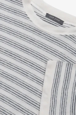 T-shirt righe fine navy